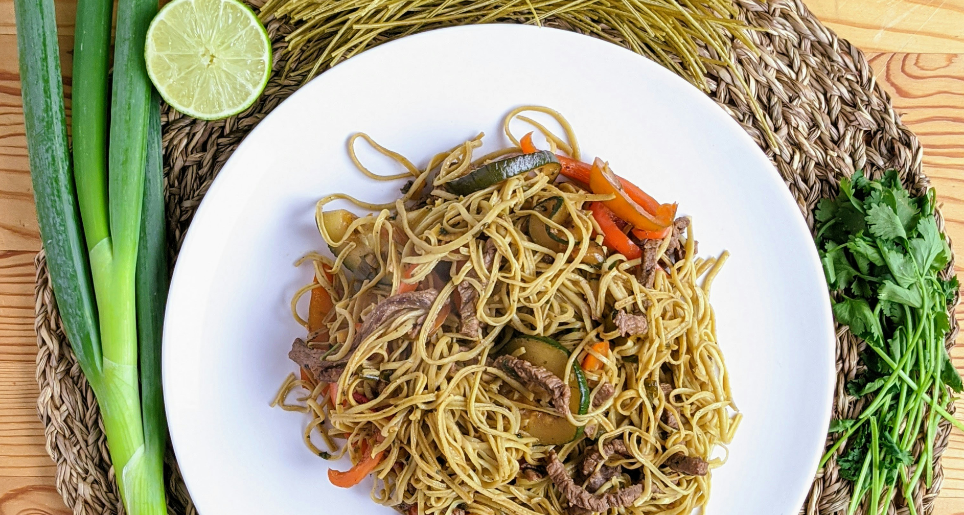 Beef spaghetti stir-fry